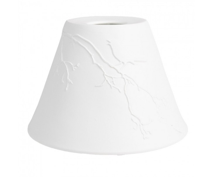 Lampshade ? 15x10 Cm White Porcelain Birds On Branches - Collections Clayre & Eef