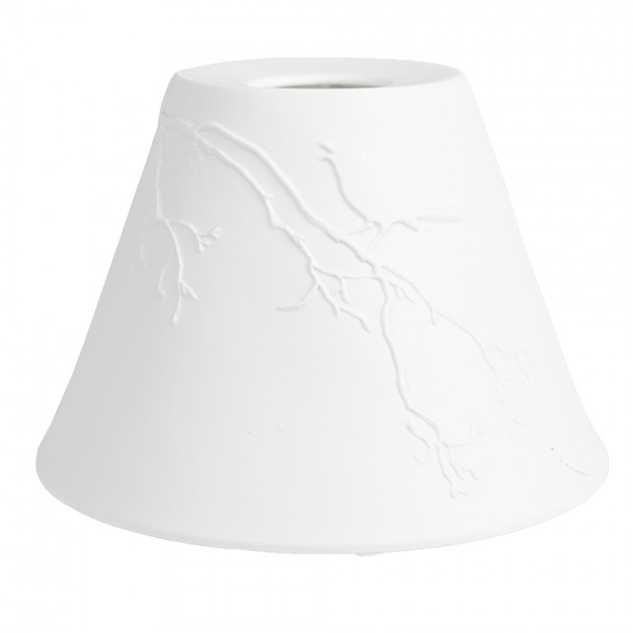 Lampshade ? 15x10 Cm White Porcelain Birds On Branches - Collections