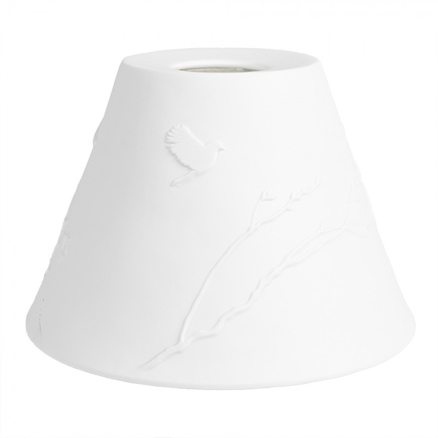 Lampshade ? 15x10 Cm White Porcelain Birds On Branches - Collections