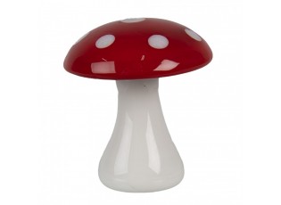 Decorative Figurine Mushroom ? 4x4 Cm Red White Glass - Autumn