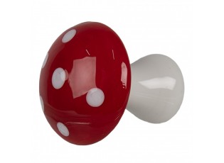 Decorative Figurine Mushroom ? 4x4 Cm Red White Glass - Autumn