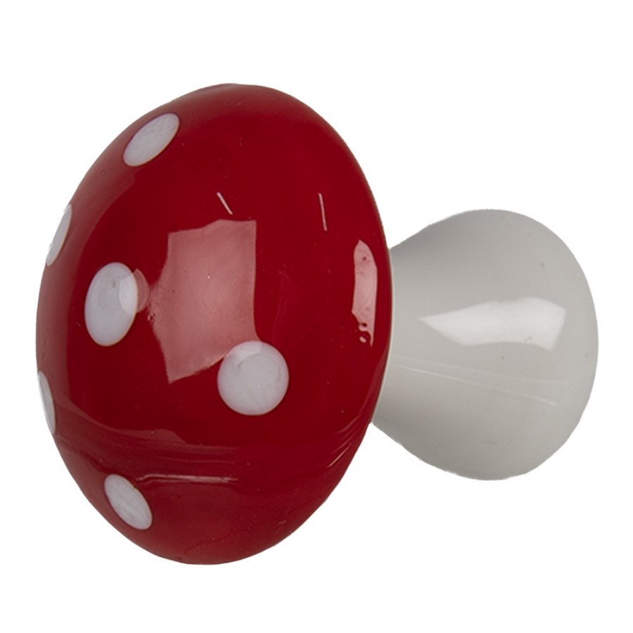 Decorative Figurine Mushroom ? 4x4 Cm Red White Glass - Autumn
