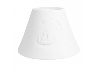 Lampshade ? 15x10 Cm White Porcelain Cats - Collections