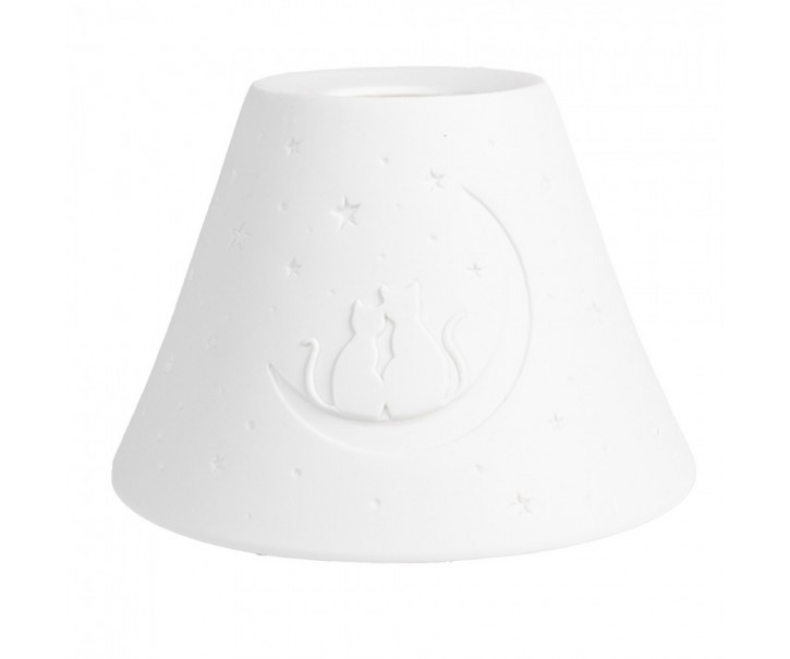 Lampshade ? 15x10 Cm White Porcelain Cats - Collections Clayre & Eef