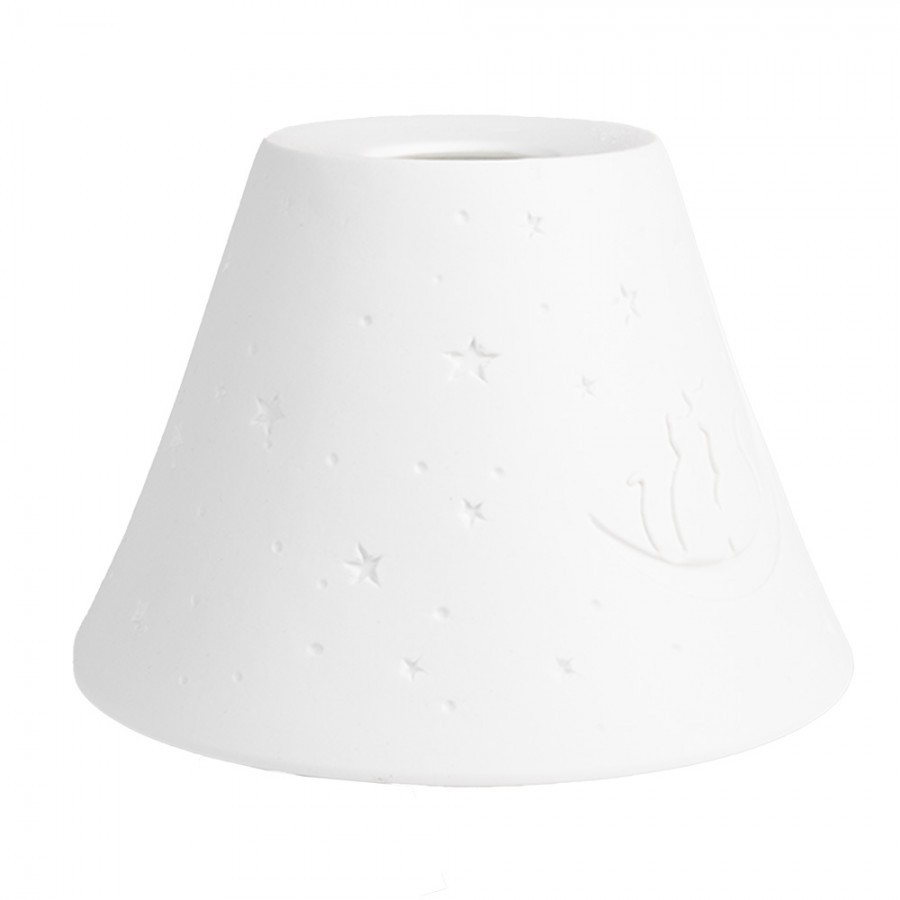 Lampshade ? 15x10 Cm White Porcelain Cats - Collections