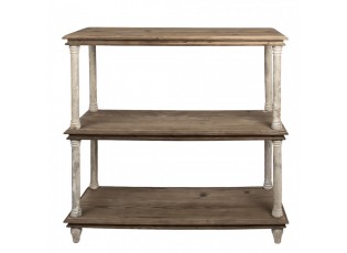 Bílo-hnědý antik dřevěný konzolový stolek / regál Bookrino - 110*40*113 cm