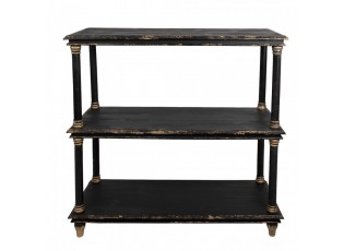 Černo-zlatý antik dřevěný konzolový stolek / regál Bookrino - 110*40*113 cm
