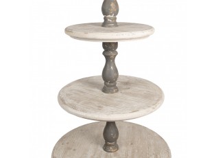 Velký přírodní dřevěný etažéř Ollier - Ø 71*143 cm