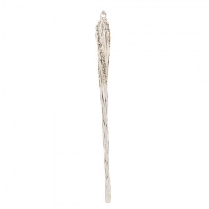 Transparentní skleněná vánoční ozdoba rampouch se třpytkami - 2*30 cm 
