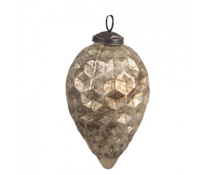 Zlatá vintage vánoční ozdoba - 5*8 cm Clayre & Eef