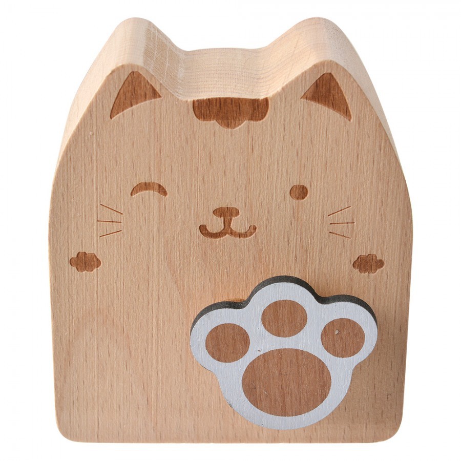 Dřevěná natahovací hrací skříňka kočička Kitty - 7*4*8 cm 