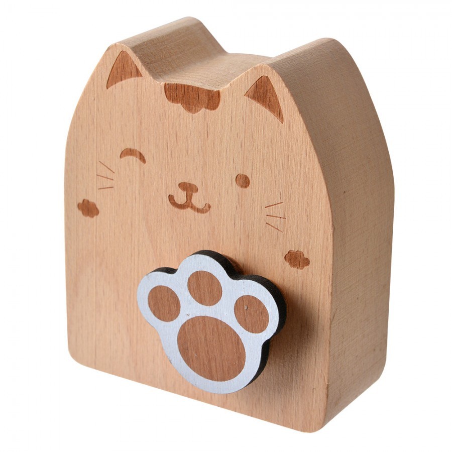 Dřevěná natahovací hrací skříňka kočička Kitty - 7*4*8 cm 