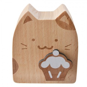 Dřevěná natahovací hrací skříňka kočička Kitty - 7*4*8 cm 