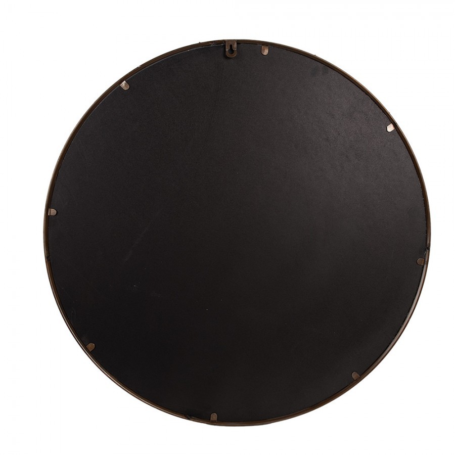Měděné antik kulaté vintage zrcadlo s ptáčkem na větvičkách - Ø 80*3 cm 