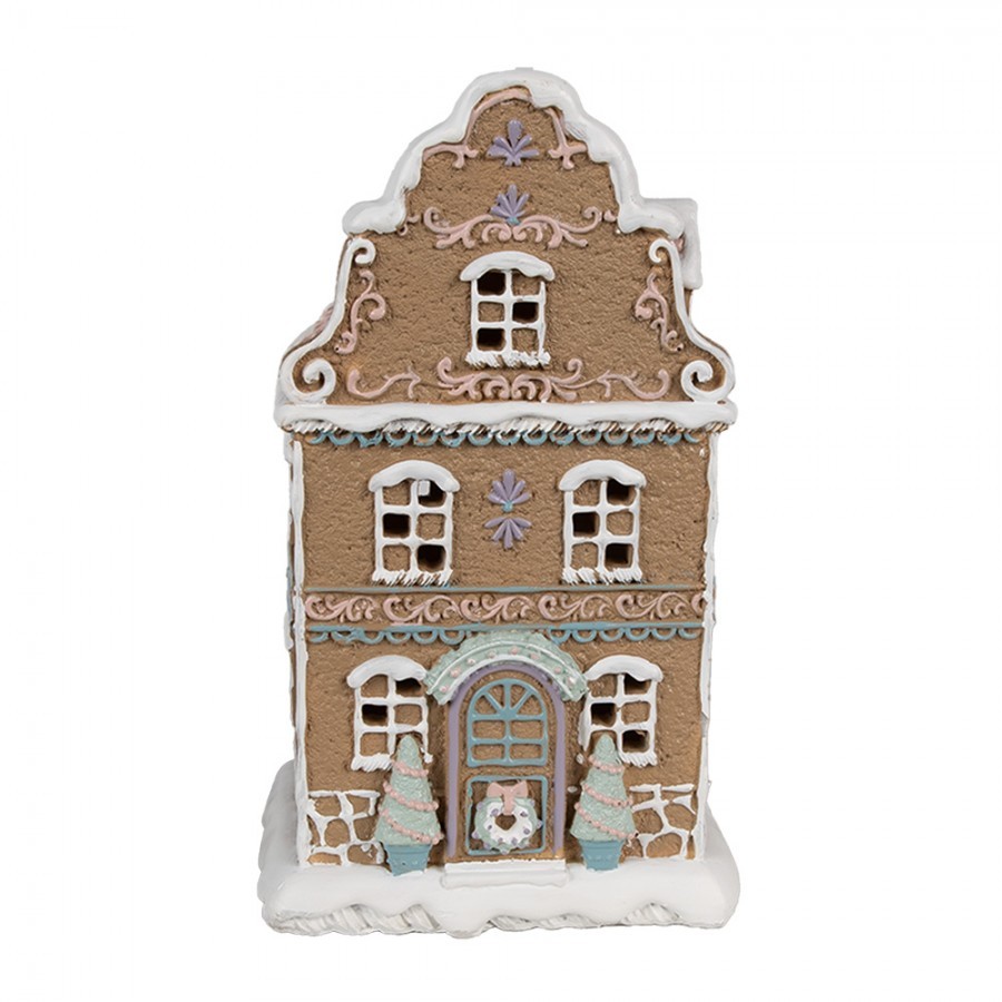 Hnědá svítící perníková chaloupka Gingerbread House - 12*9*20 cm / 3*AAA