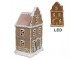 Hnědá svítící perníková chaloupka Gingerbread House - 12*9*20 cm / 3*AAA