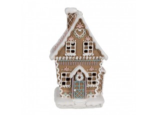 Hnědá svítící perníková chaloupka Gingerbread House - 13*10*21 cm / 3*AAA