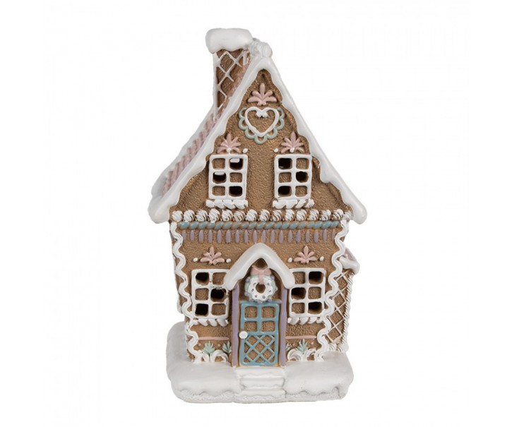 Hnědá svítící perníková chaloupka Gingerbread House - 13*10*21 cm / 3*AAA