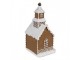 Hnědá svítící perníková chaloupka Gingerbread House - 8*7*15 cm