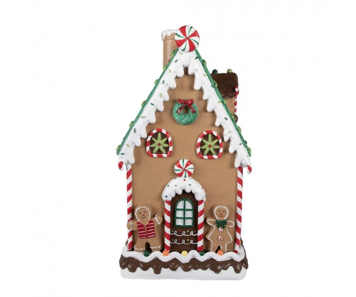 Hnědá zdobená perníková chaloupka Gingerbread House - 28*28*51 cm