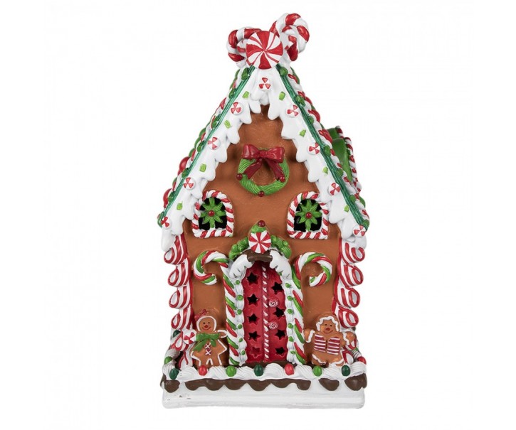 Hnědá zdobená perníková chaloupka Gingerbread House - 20*20*37 cm