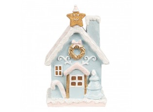 Modrá svítící perníková chaloupka Gingerbread House - 9*8*15 cm