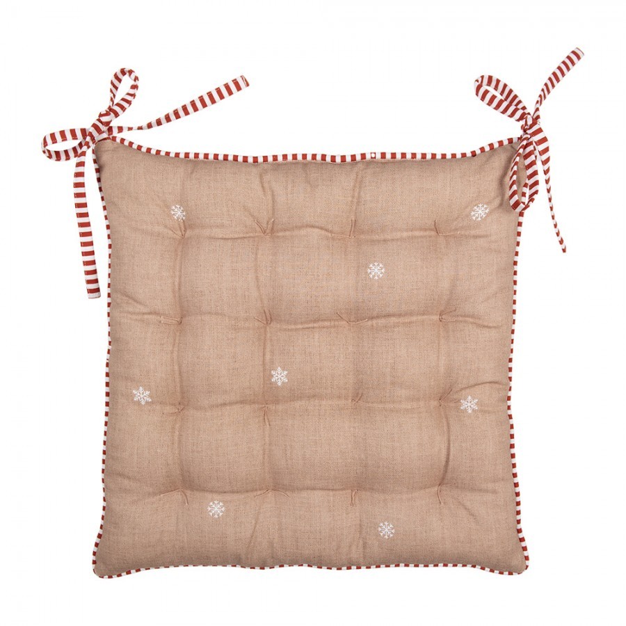 Hnědý podsedák s perníkovými chaloupkami Gingerbread Bliss - 40*40*4 cm