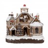 Hnědá svítící a hrající perníková chaloupka Gingerbread House - 33*17*30 cm/ 3*AA Barva: hnědá, multiMateriál: PolyresinHmotnost: 2,40 kg