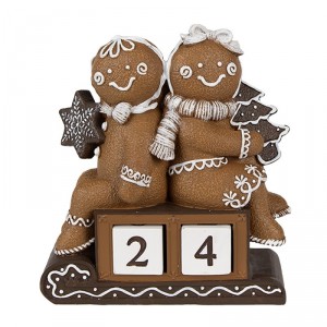 Vánoční adventní kalendář s perníčky Gingerbread - 11*4*13 cm