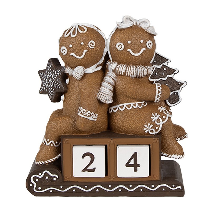 Vánoční adventní kalendář s perníčky Gingerbread - 11*4*13 cm
