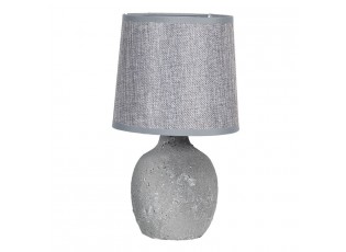 Šedá stolní lampa s šedým stínidlem - Ø 15*26 cm E14/max 1*40W