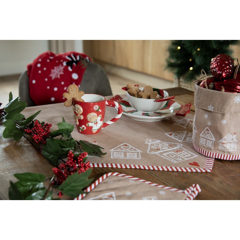 Kulatá utěrka s perníkovými chaloupkami Gingerbread Bliss - Ø 80 cm