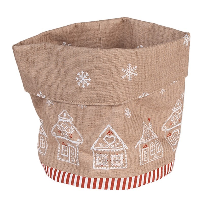 Košík na pečivo s perníkovými chaloupkami Gingerbread Bliss - Ø 15*16 cm