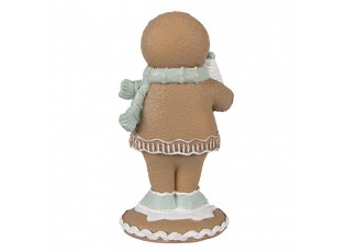 Hnědá vánoční dekorace Perníček Gingerbread s dortíkem - 6*4*11 cm