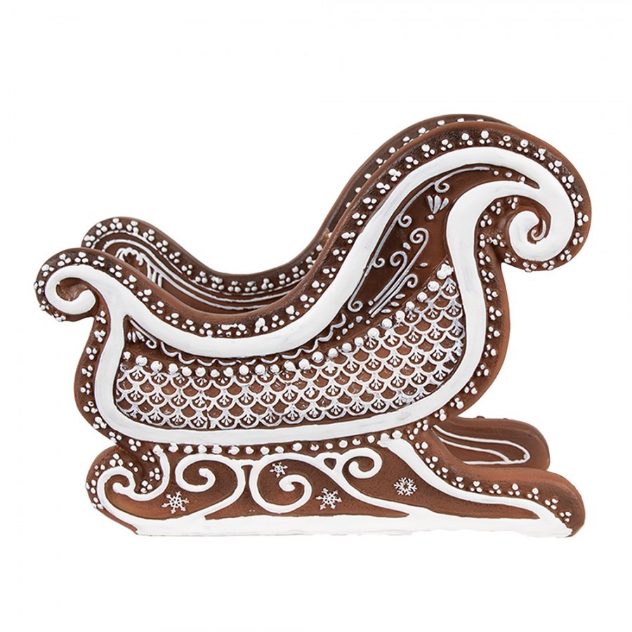 Vánoční dekorace perníkové sáně Santa Gingerbread - 20*12*15 cm