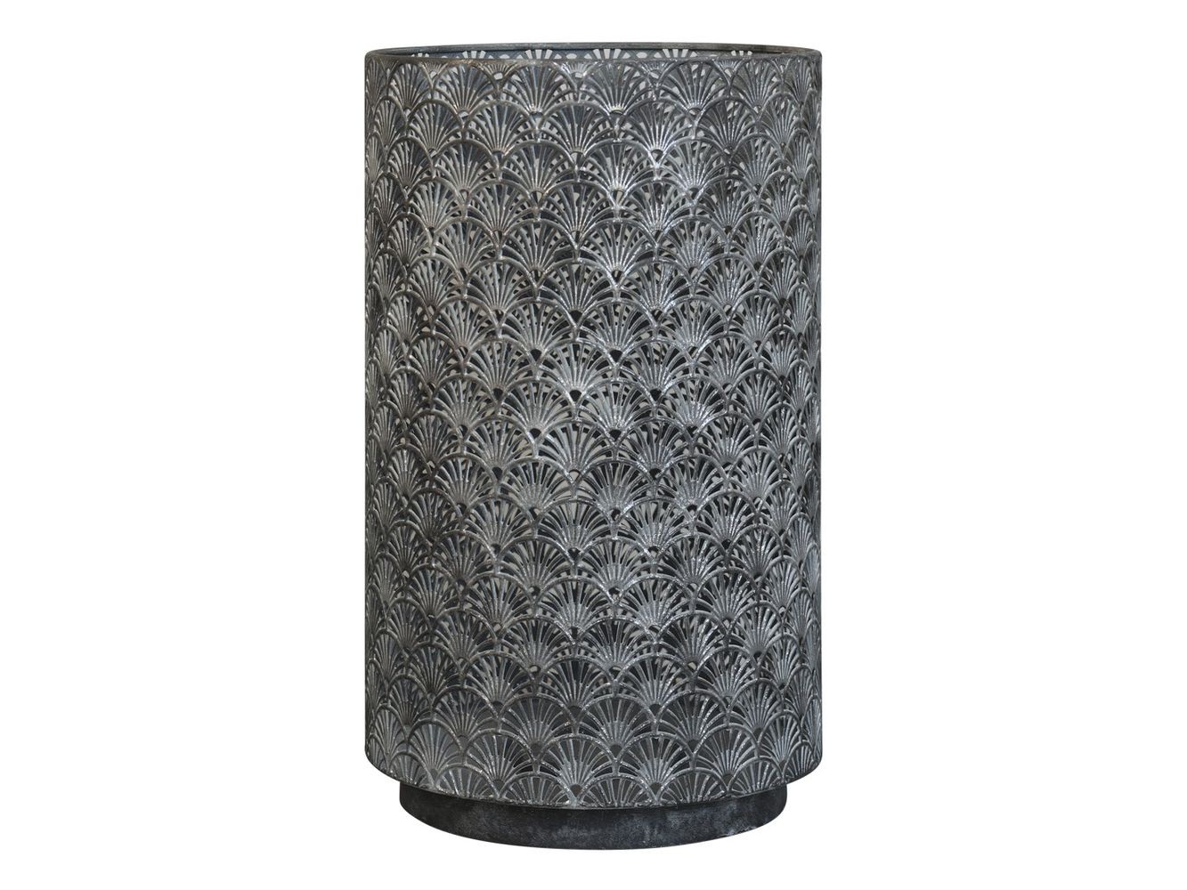 Zinková antik kovová lucerna se vzorem Vire - Ø 30*50 cm
