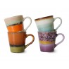 Set 4ks retro hrnek na kávu Espresso 70s Polaris - Ø 5,8*8cm / 80ml 