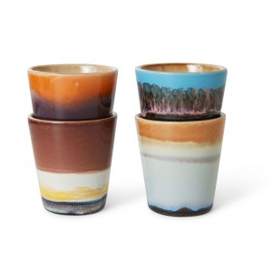 Set 4ks retro hrnek na Ristretto 70s Solar - Ø 5,8*6,2cm / 80 ml 