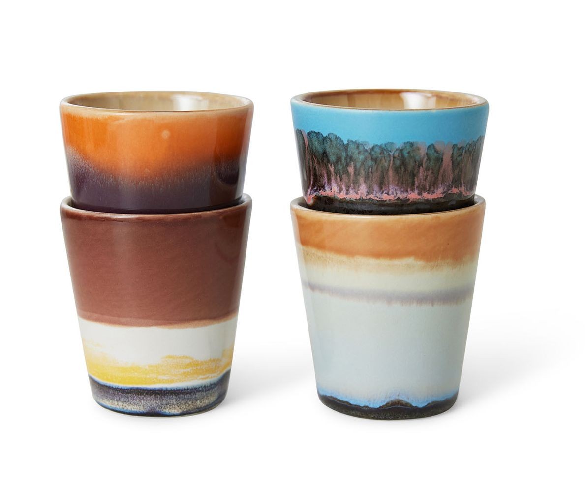 Set 4ks retro hrnek na Ristretto 70s Solar - Ø 5,8*6,2cm / 80 ml 