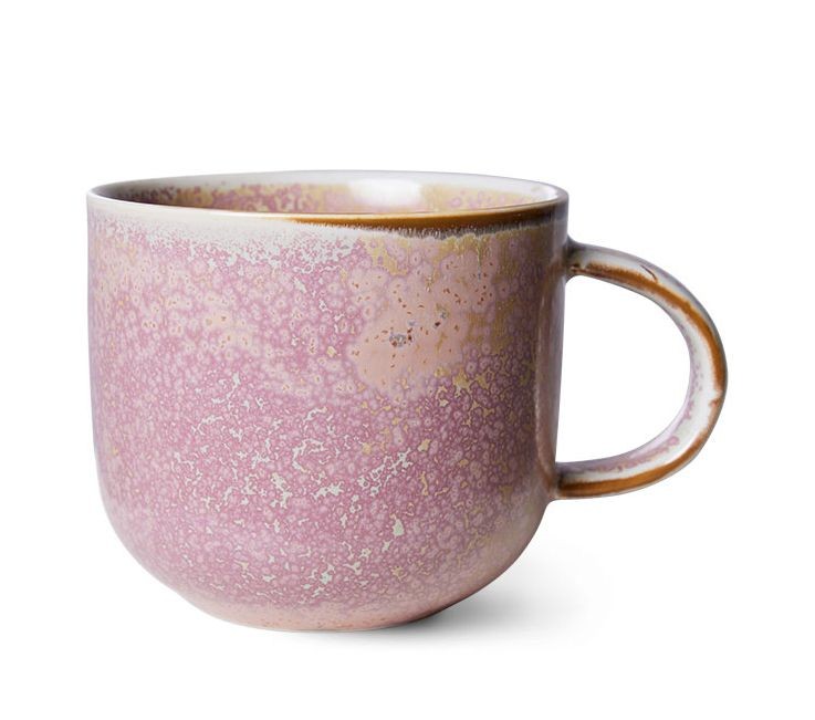 Rustikálně růžový porcelánový hrnek Chef - 12*9*8 cm / 320 ml 