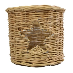 Přírodní proutěná lucerna / svícen s hvězdou Routti - Ø 13*12 cm