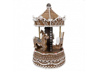 Vánoční perníkový hrací koloroč Gingerbread Carousel - Ø 12*22 cm