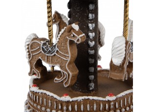 Vánoční perníkový hrací koloroč Gingerbread Carousel - Ø 12*22 cm