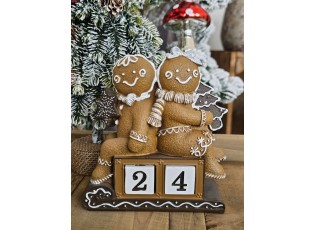 Vánoční adventní kalendář s perníčky Gingerbread - 11*4*13 cm