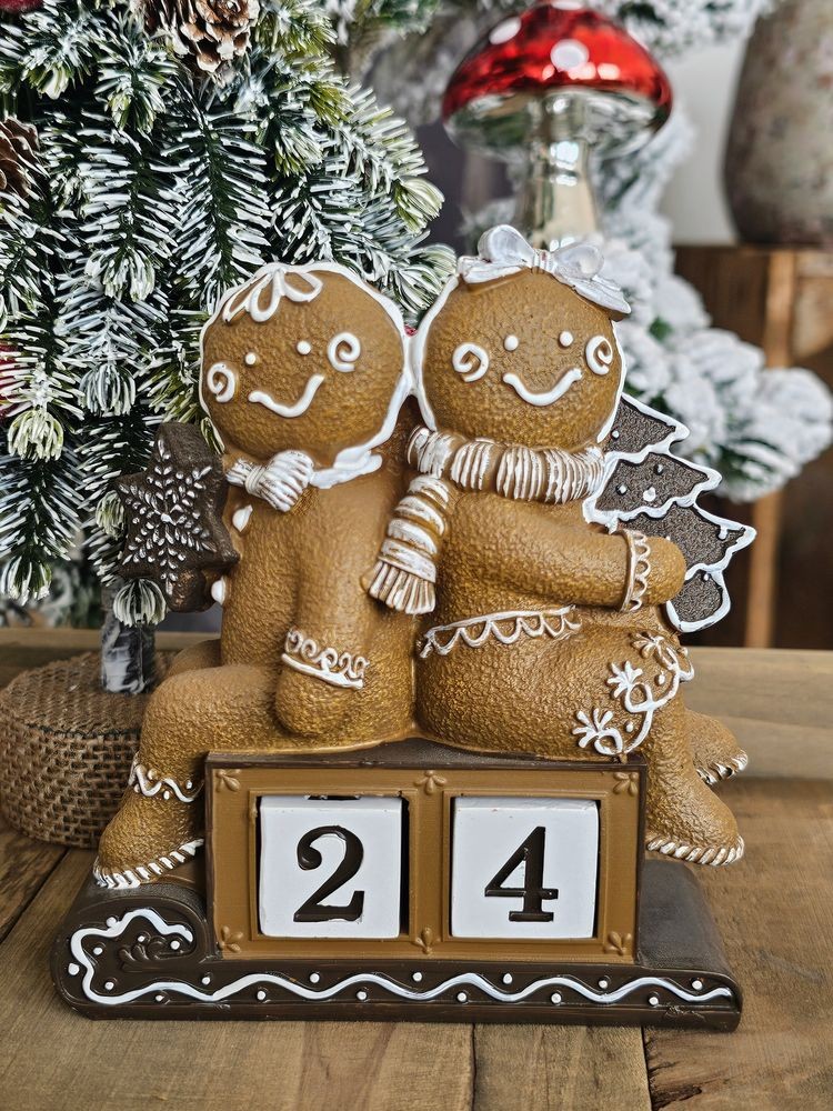 Vánoční adventní kalendář s perníčky Gingerbread - 11*4*13 cm