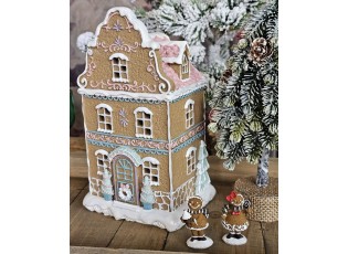 Hnědá svítící perníková chaloupka Gingerbread House - 12*9*20 cm / 3*AAA