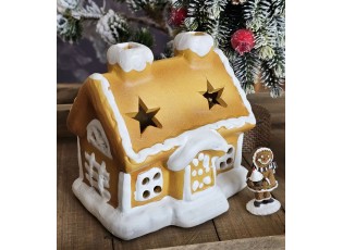 Svítící keramická perníková chaloupka Gingerbread House - 11*9*11 cm