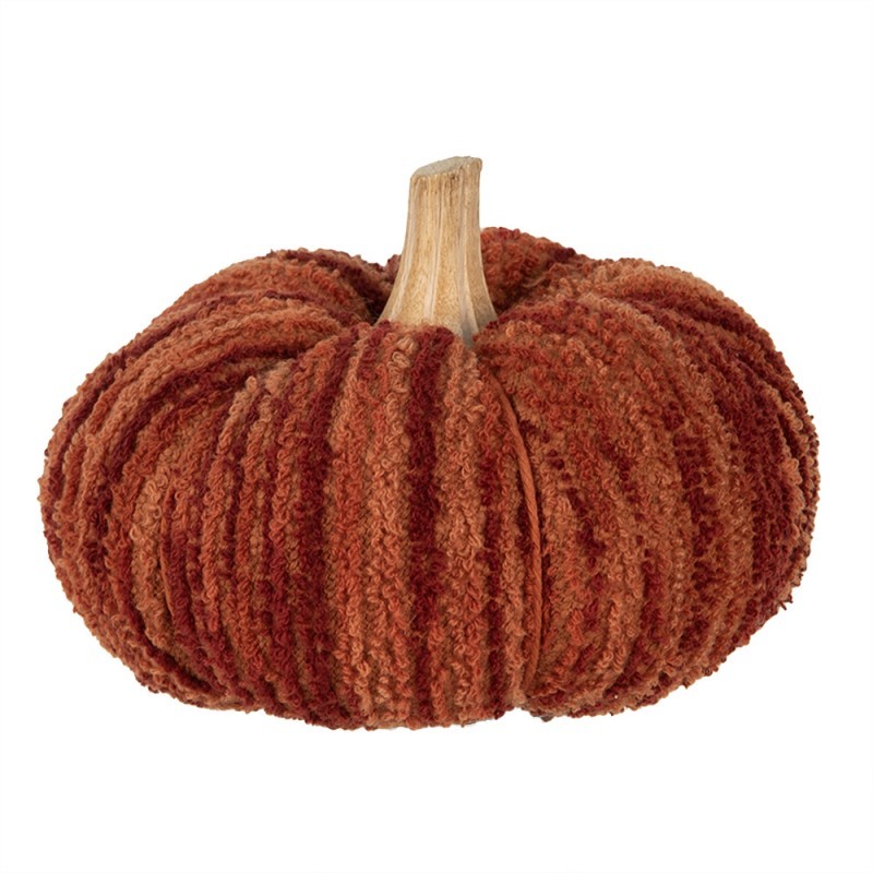 Tmavě cihlová látková dekorace dýně Pumpkin - Ø 15*12 cm 