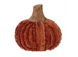 Tmavě cihlová látková dekorace dýně Pumpkin S - Ø 9*8 cm 