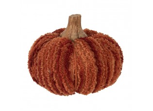 Tmavě cihlová látková dekorace dýně Pumpkin M - Ø 12*10 cm 